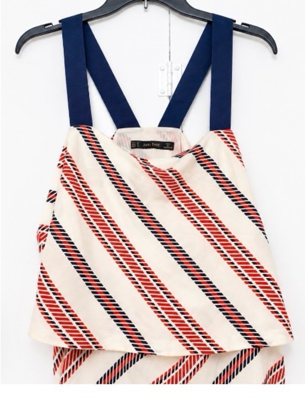 Zara Red and Blue Striped Mini Dress size X-large - Picture 3 of 4